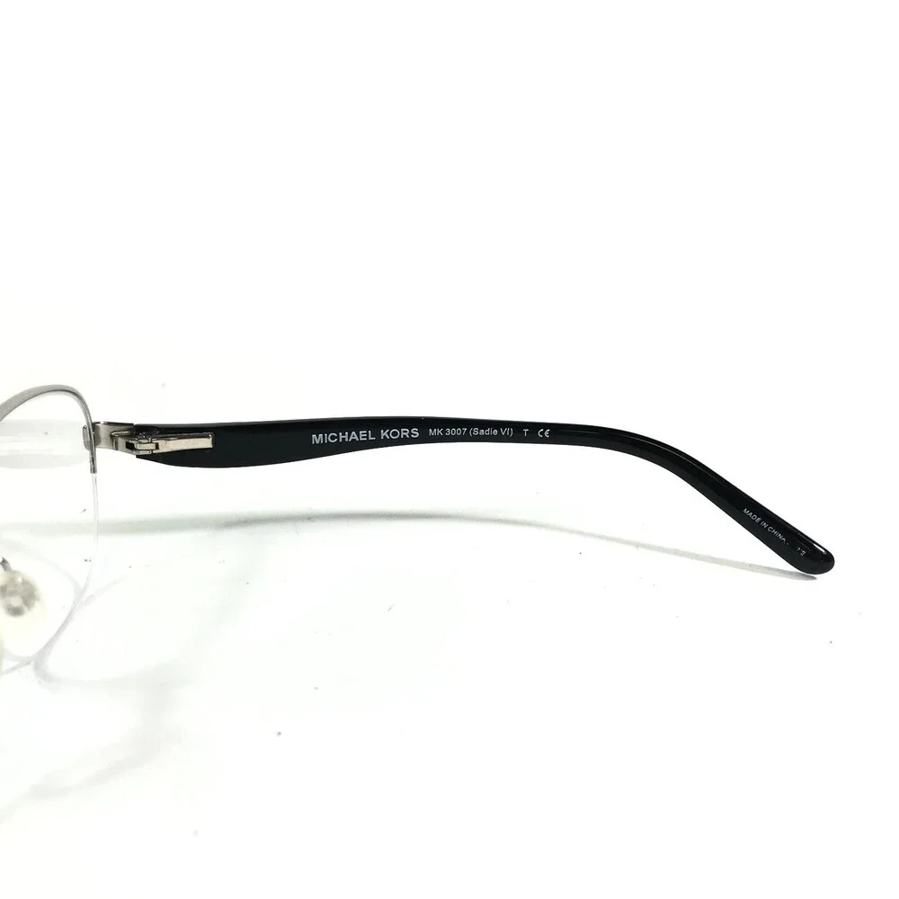 Michael Kors Eyeglasses Frames MK 3007 Sadie VI 1001 Black Silver 51-17-135